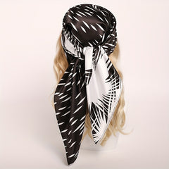 Boho Silk Square Scarf for Sleeping Lightweight Satin Head Scarf