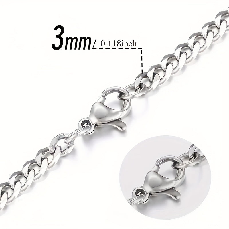 Titanium Steel Men's Necklace Stainless Steel Cuban Chain