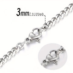 Titanium Steel Men's Necklace Stainless Steel Cuban Chain