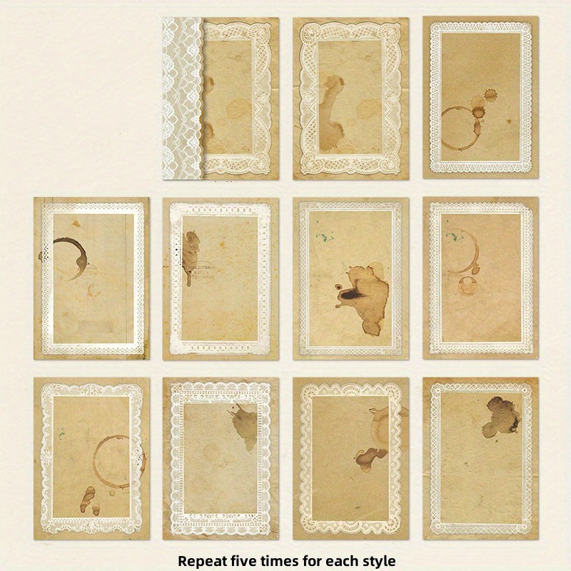 50pcs Retro Lace Hand Account Decoration Material Pack
