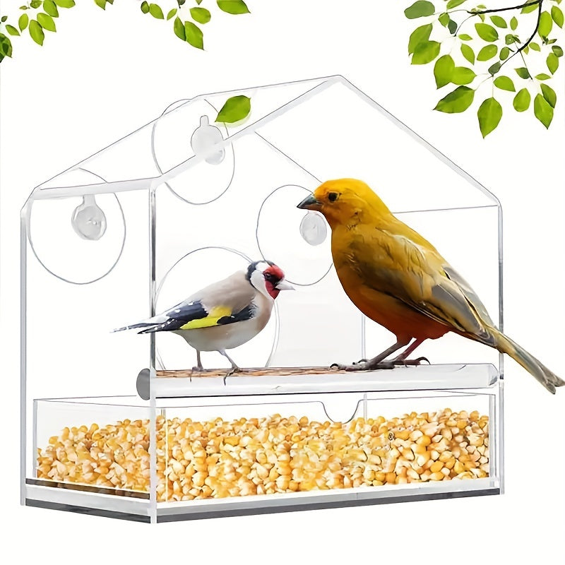 Acrylic Parrot Bird House Outdoor Feeder