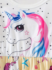 Girls Unicorn Skirt Set Sleeveless Outfit