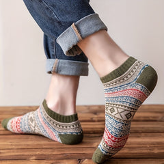 5 Pairs Geometric Pattern Low Cut Ankle Socks Women's Stockings
