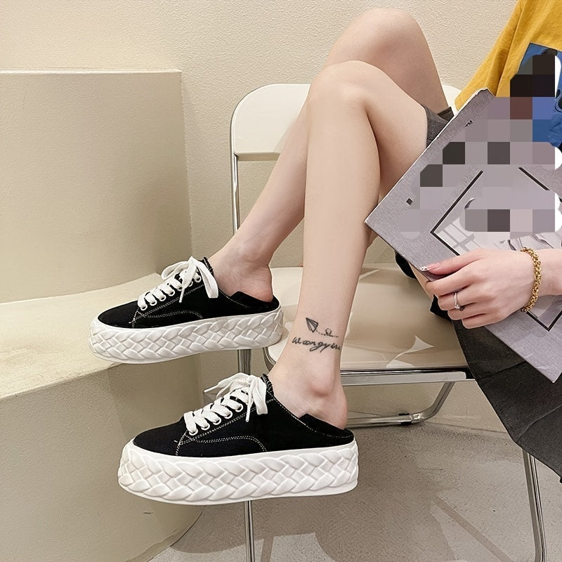 Women's Lace Up Platform Skate Shoes Low Top Sneaker