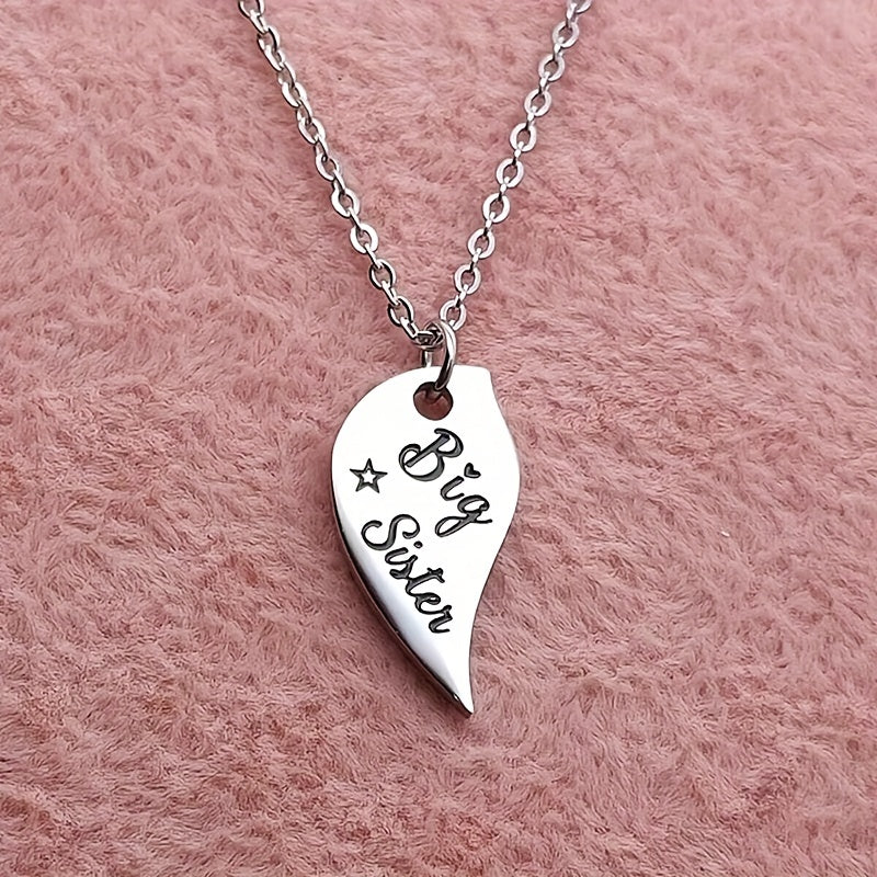 Stainless Steel Love Mother & Daughter Necklace Set