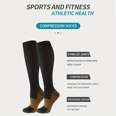 3 Pairs Copper Compression Socks for Women and Men - Circulation Support