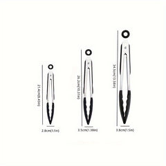 3pcs Silicone Food Clips Kitchen Tongs for BBQ & Home