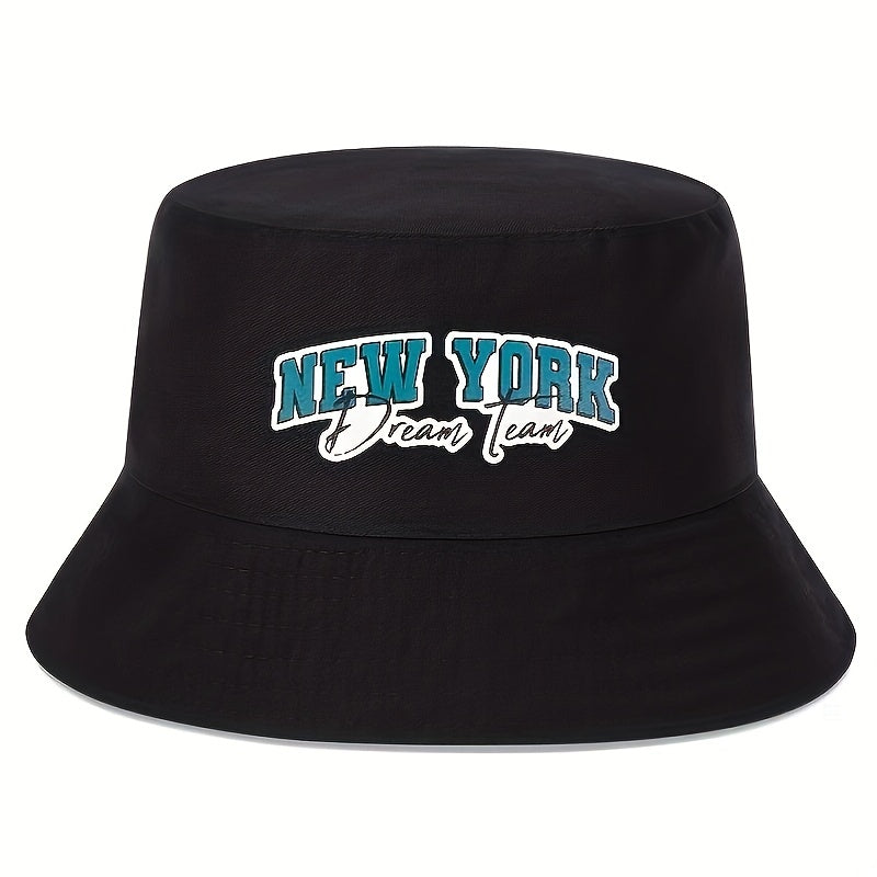 YORK Print Bucket Hat Lightweight Foldable Fisherman Cap For Women Men