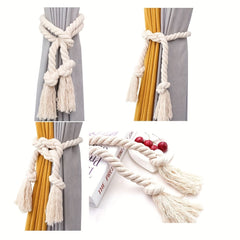 2pcs Cotton Rope Curtain Tieback Handwoven Holdback