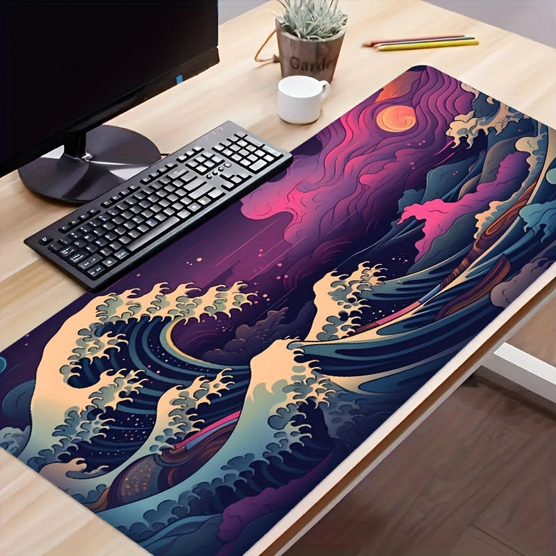 Large Gaming Mouse Pad Magic Wave Desk Mat Non Slip Computer Mat Gift