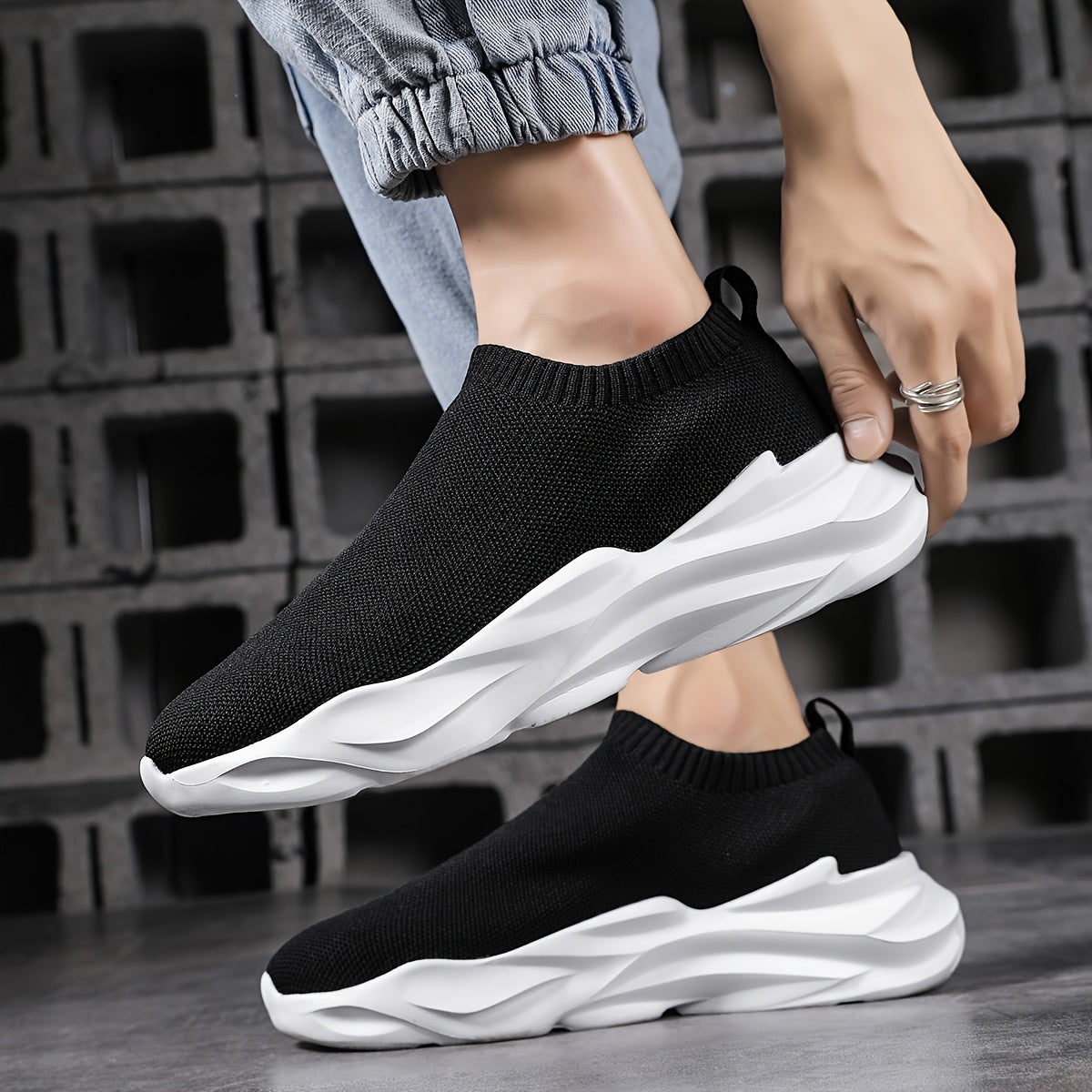 Men's Breathable Slip-On Sneakers with Shock Absorption
