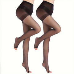 3 Pack Toeless High Waist Slim Pantyhose Elastic Pantyhose
