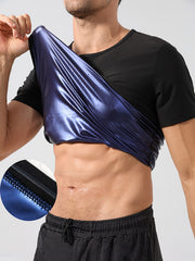 Men's Sauna Shirt Short Sleeve Weight Loss Sweat Body Shaper Sauna Top