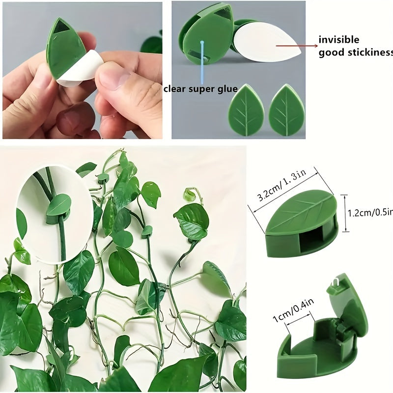 10pcs Plant Climbing Fixture Clips with 12pcs Adhesive Sticker