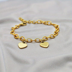 Personalized Heart Nameplate Bracelet Stainless Steel