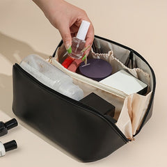 Large Capacity Portable Faux Leather Cosmetic Bag