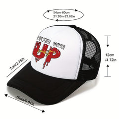 Unisex Sunshade Adjustable Baseball Cap with Never Give Up Embroidery