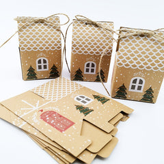 5pcs Christmas House Candy Packaging Box for Candy Biscuit Chocolate