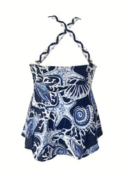  Starfish Print Tankini Set Cami Top & Shorts Swimsuit