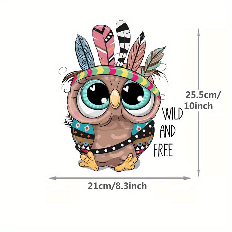 1pc Owl Animal Iron On Patches for DIY Heat Transfer Clothes TShirt