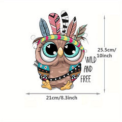 1pc Owl Animal Iron On Patches for DIY Heat Transfer Clothes TShirt
