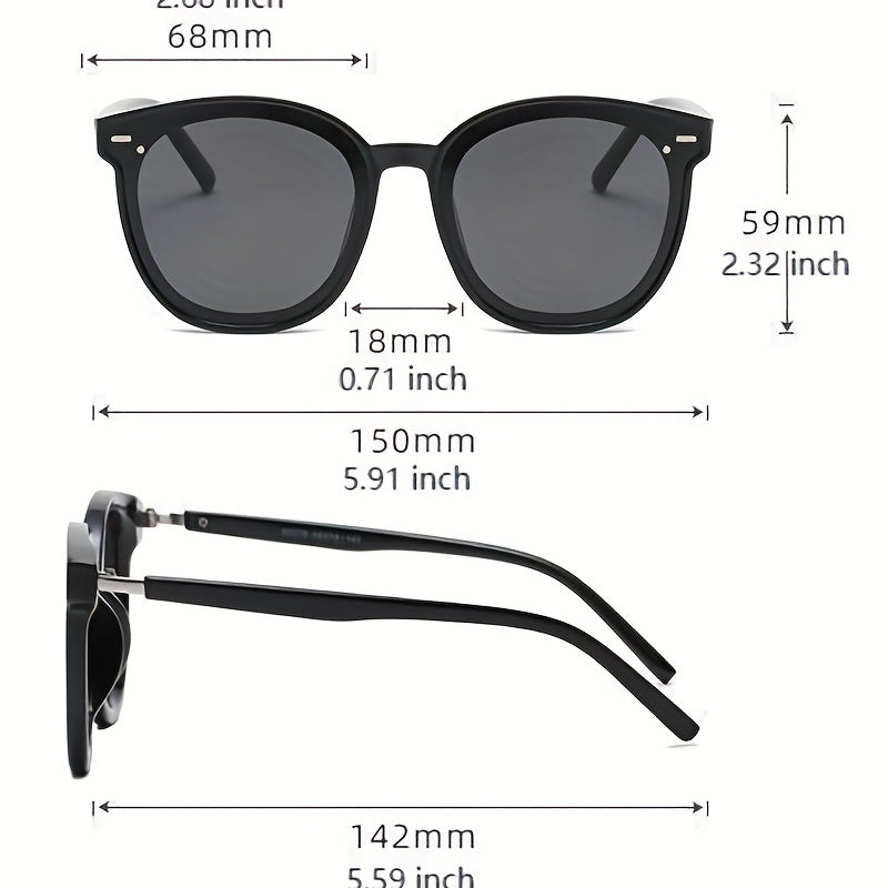Men's Oval Frame Street Style Sunglasses with Glasses Box & Cloth