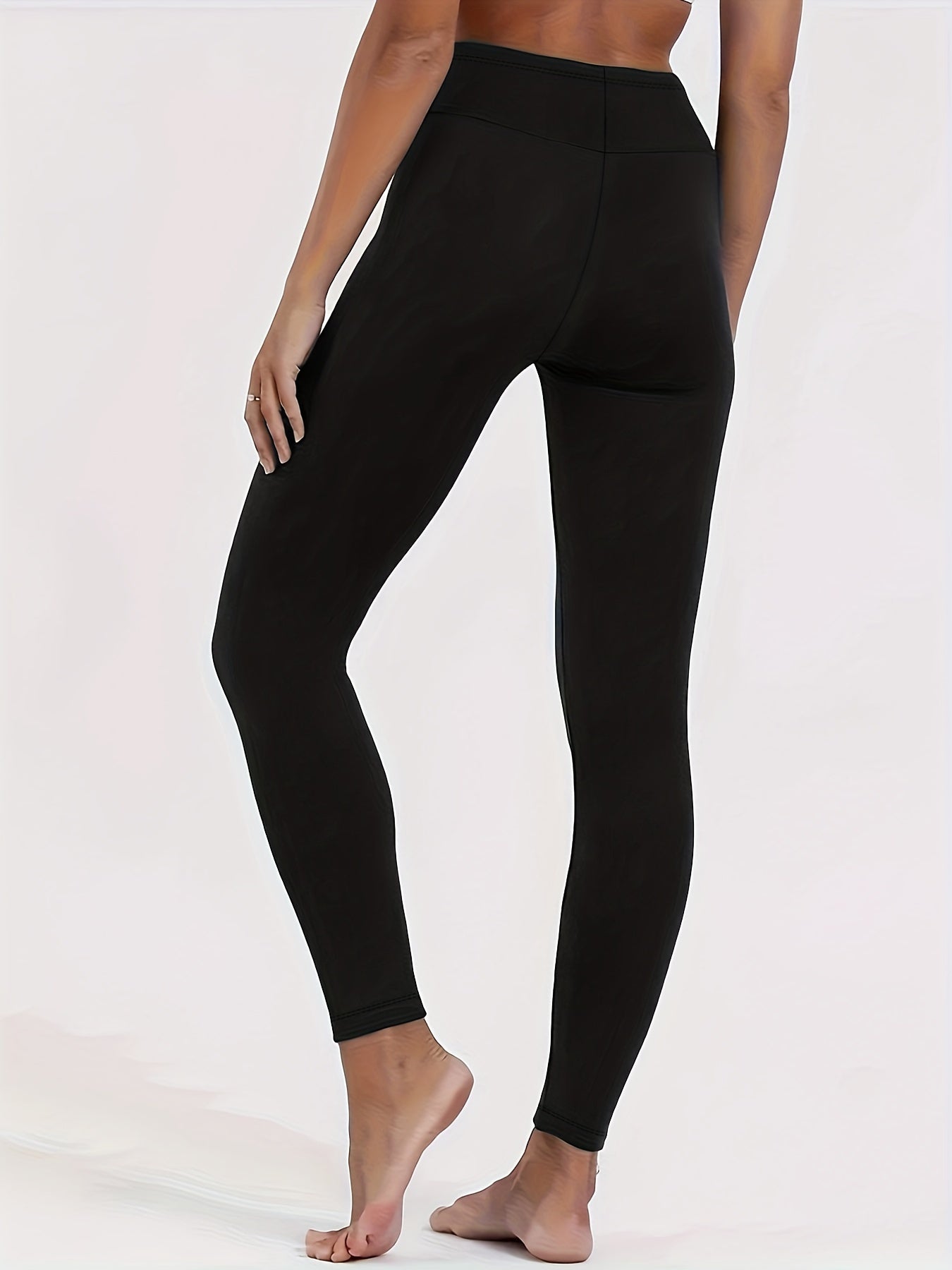 Women's Sports Leggings with Butterfly Patched Fleece Lining