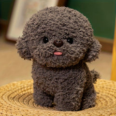 Realistic Bichon Frise Dog Plush Toy - Soft Gray Faux Fur - Perfect Gift