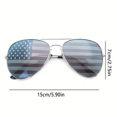 American Flag Aviator Sunglasses Independence Patriotic Decorative Shades