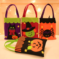Halloween Print Tote Bag Trick Or Treat Candy Bag Reusable Storage Basket