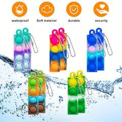 48 Pcs Mini Pop Keychain Fidget Toys Bulk for Toddlers