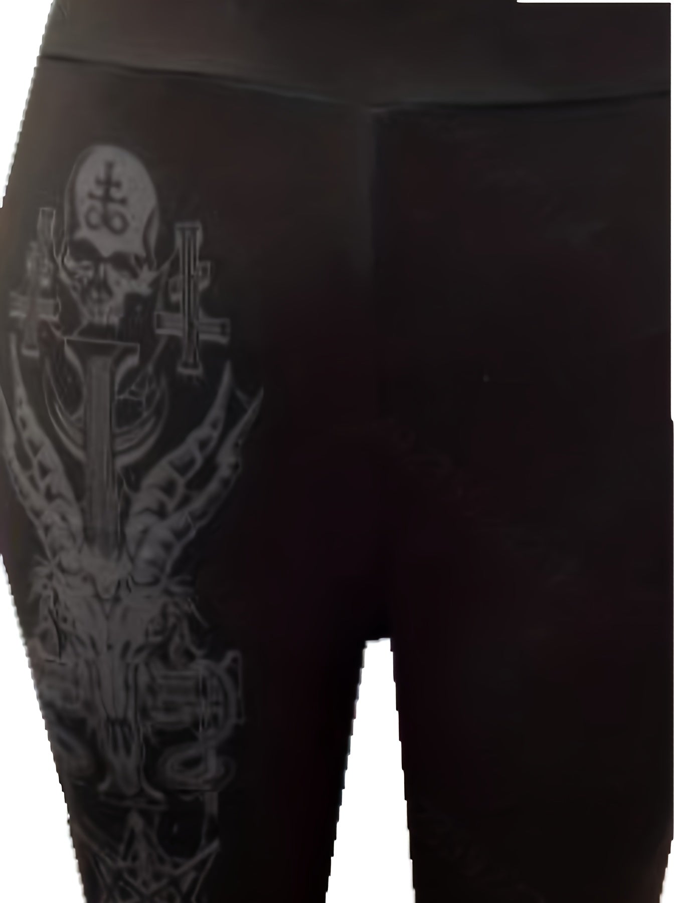  Gothic Pants Women's Plus Graphic Print Flared Leg Trousers