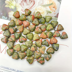 10pcs Heart Shape Natural Stone Ornament for Home Decor & Jewelry Making