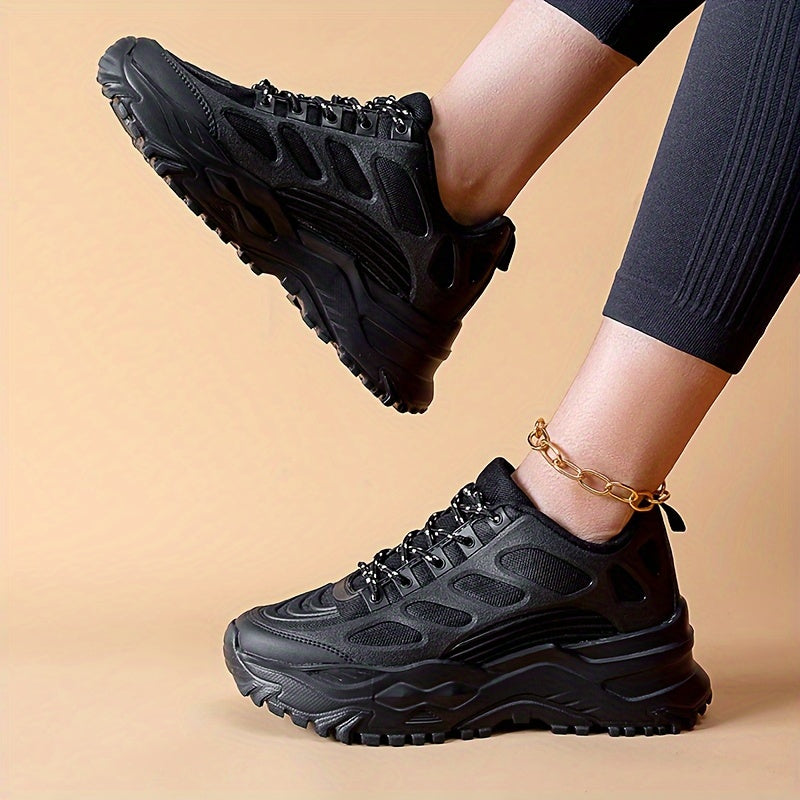 Women's Outdoor Casual Shoes Thick Bottom Lace Up Sneakers