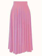  Plain Pleated High Rise Maxi Skirt