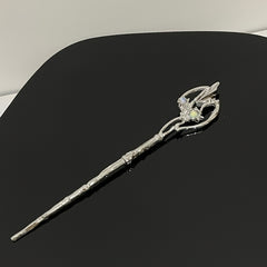 2pcs Vintage Alloy Moonstone Hairpin, Chinese Style Chignon Hair Accessories