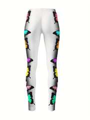 Girls Thick Butterfly Graphic Leggings Comfy Casual Leggings