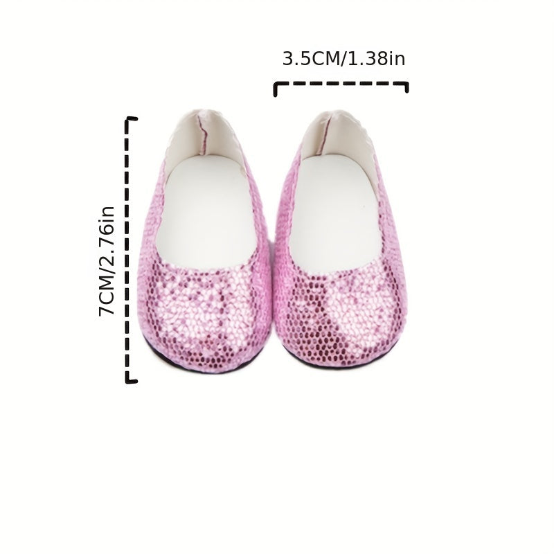 Sequin Pocket Doll Shoes for 18 inch American Dolls