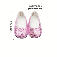 Sequin Pocket Doll Shoes for 18 inch American Dolls