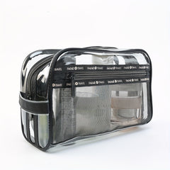 Transparent Zipper Cosmetic Bag Waterproof Makeup Brush Storage Case
