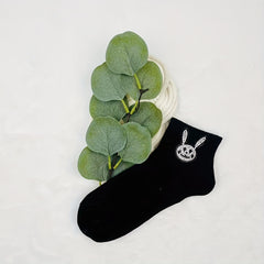 Bunny Rhinestone Socks Crew Short Stockings