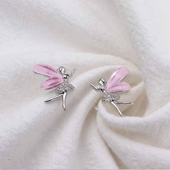 Dancing Elf Stud Earrings Christmas Angel Jewelry Gift