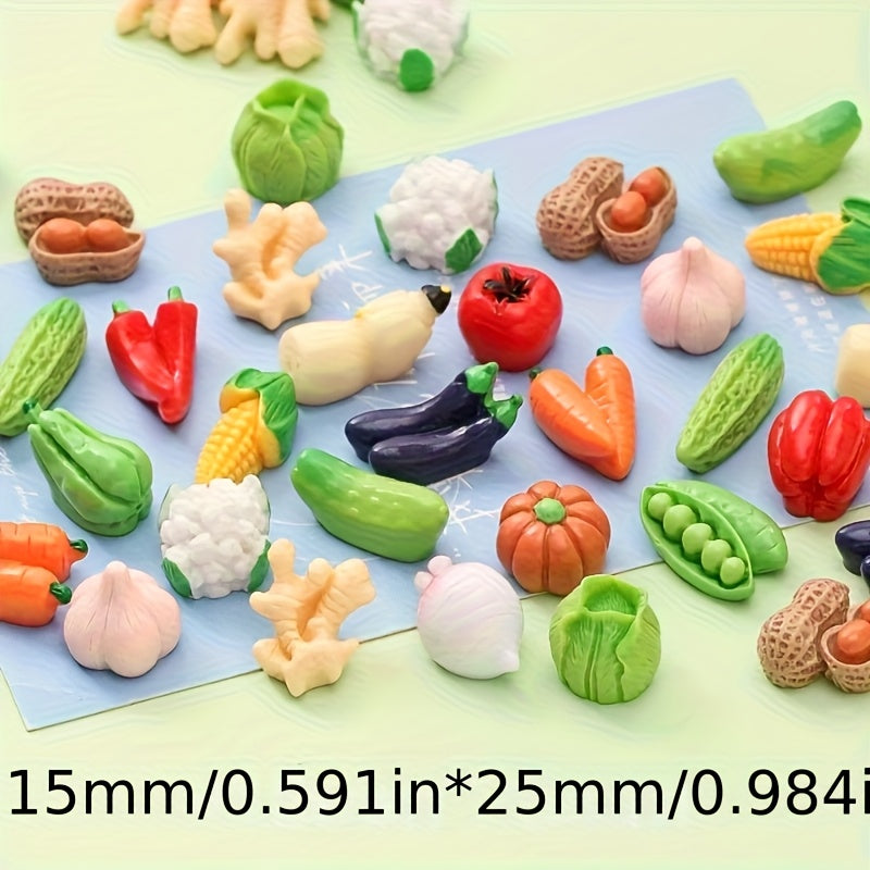 Mini Fruit and Vegetable Ornaments Tabletop Decorations DIY Gel