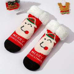 6 Pairs Christmas Print Warm Plush Socks Women's Stockings