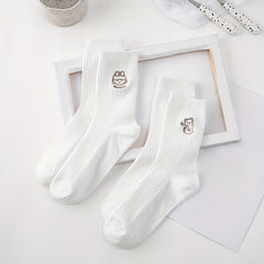 8 Pairs Cartoon Animal Print Comfy Socks Women's Stockings