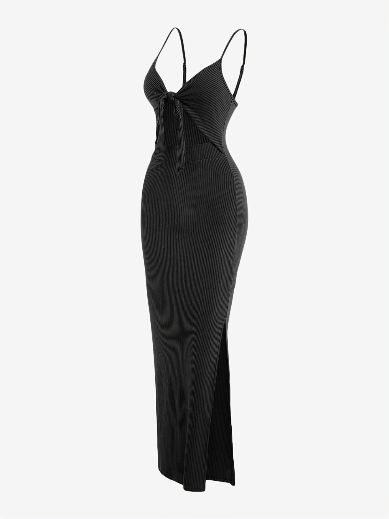 Sexy Ribbed Maxi Dress with Side Split