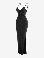 Sexy Ribbed Maxi Dress with Side Split