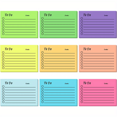 9pcs Colored Sticky Notes Notepad Memo Pad Office Student Supplies