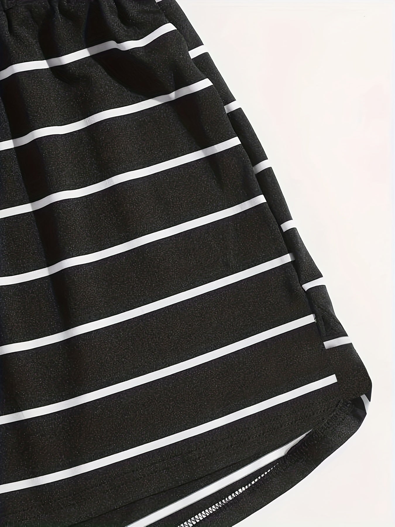  Striped High Stretch Drawstring Shorts