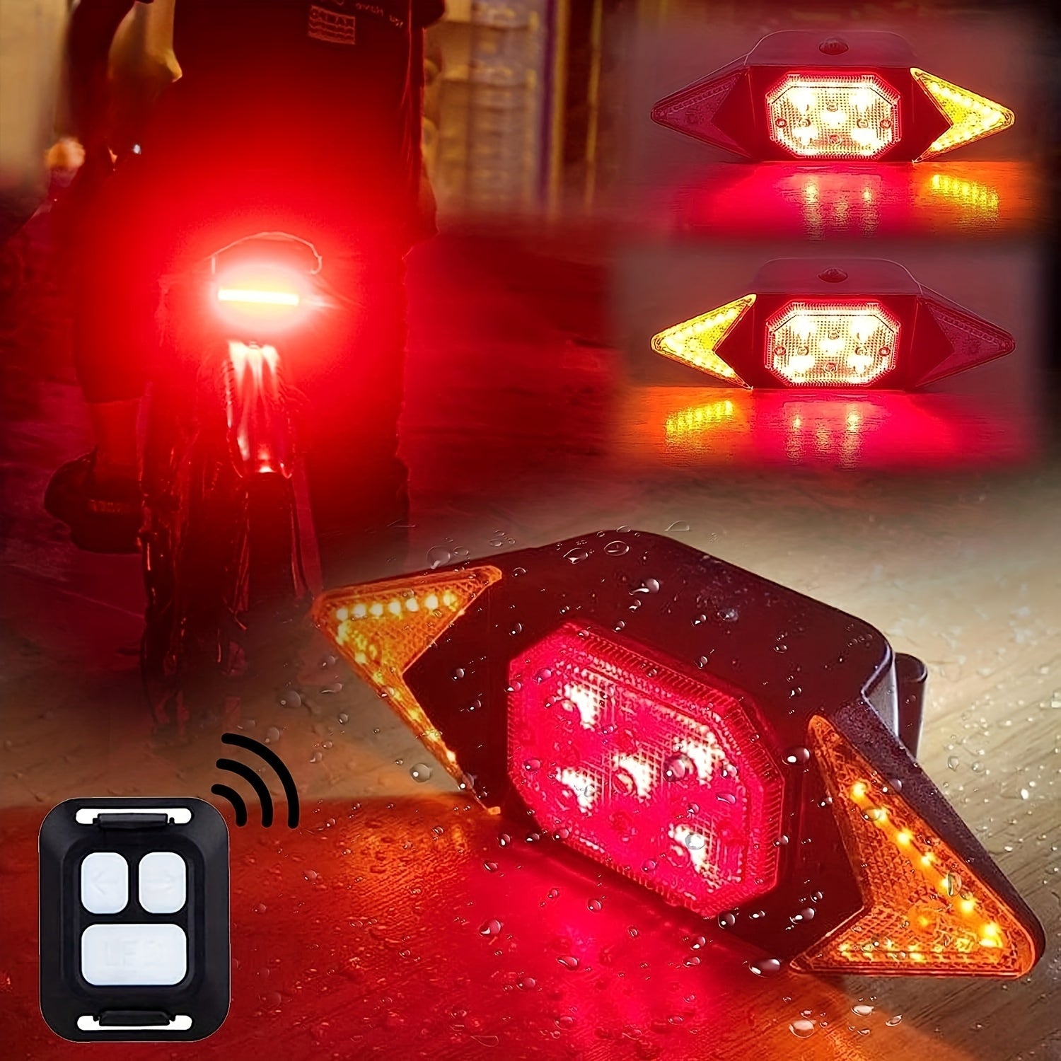 Rechargeable Bicycle Turn Signal Light Waterproof Bright Indicator